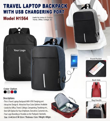 Laptop Backpack with USB charging point H-1564