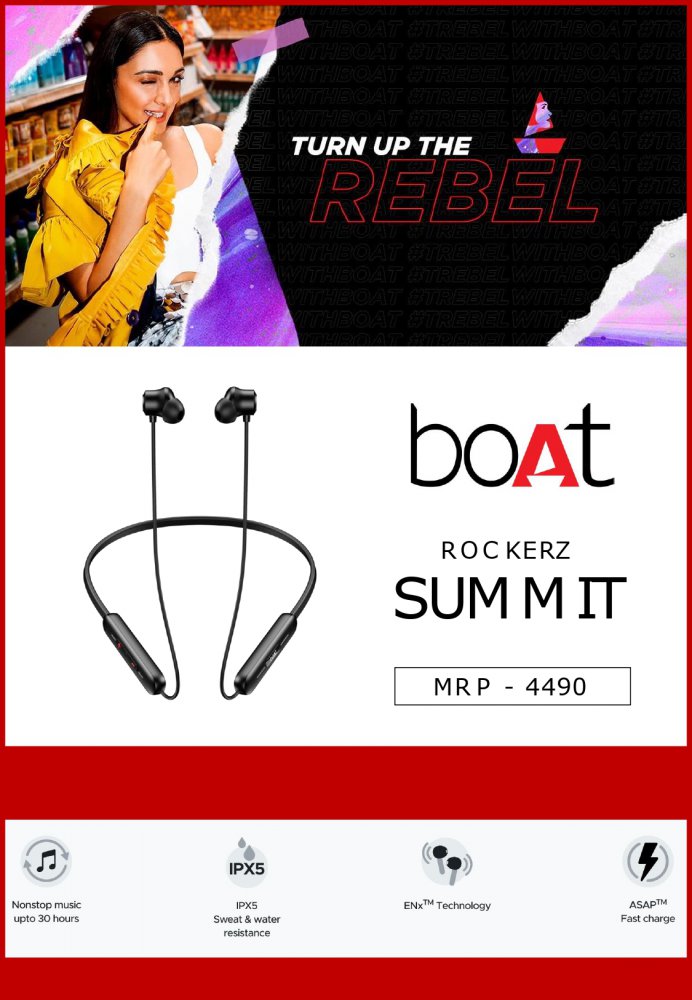 boAt Rockerz Summit wireless earphone