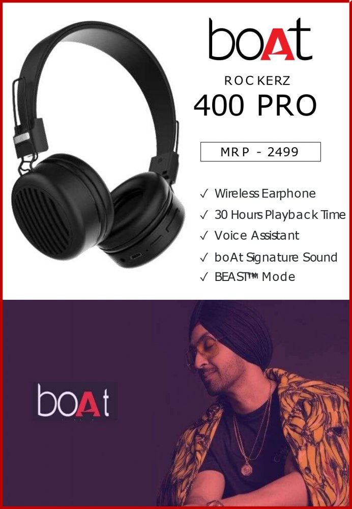 boAt Rockerz 400 Pro wireless headphone