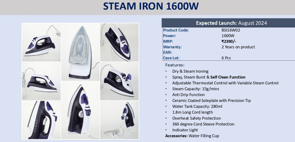 Borolsil Purplrglide Steam Iron