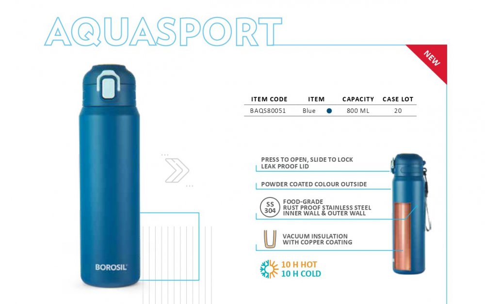 Borosil Aquasport 800 ml Flask