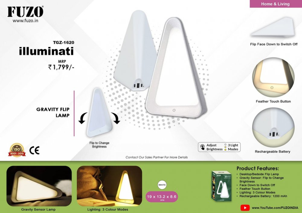 Fuzo illuminati Gravity Flip Lamp TGZ-1620