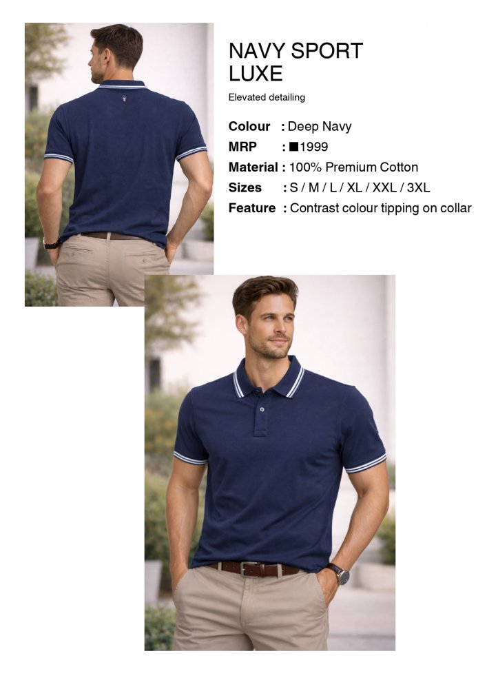 Louis Philippe T shirt Deep Navy Sport Luxe Blue