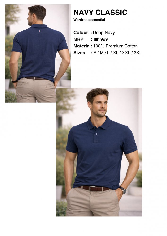 Louis Philippe T shirt Deep Navy Classic