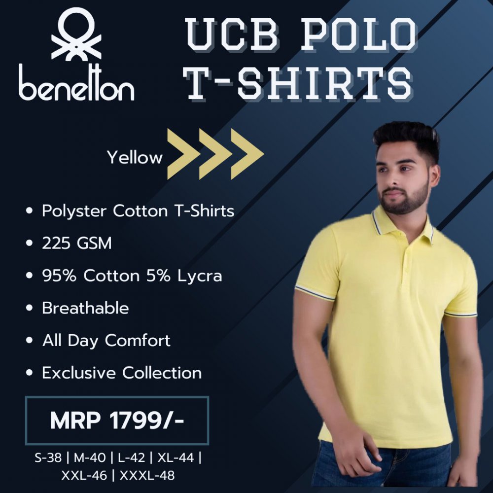 United colors of benetton T shirt Polyster cotton Yellow