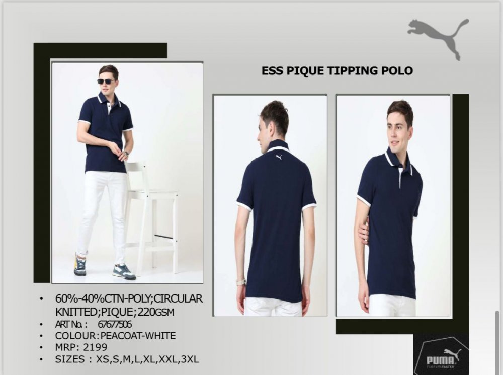 Puma Polo T shirt Peacoat white