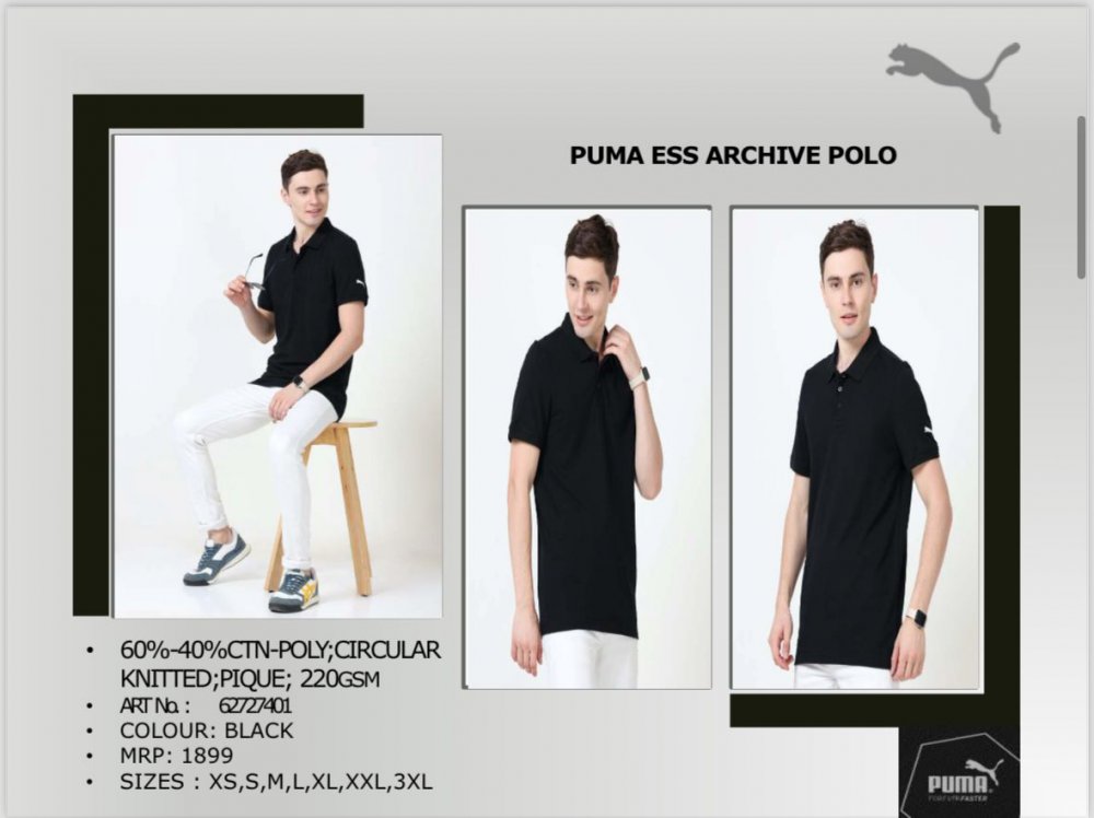 Puma Polo T shirt Black