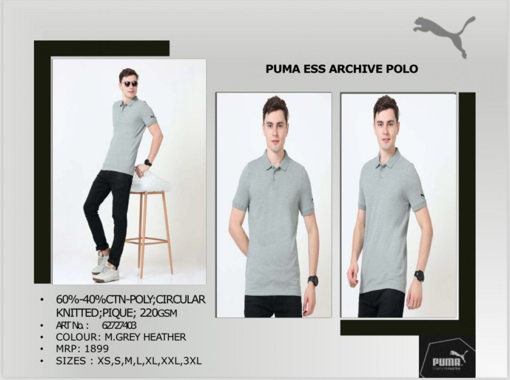 Puma Polo T shirt Grey