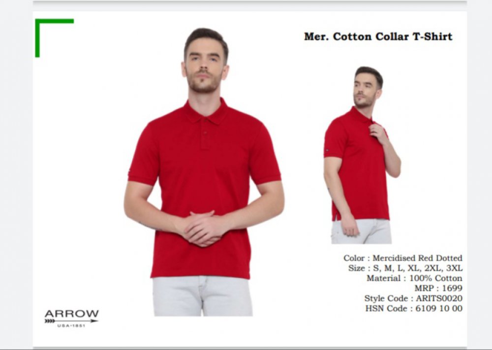 Arrow Mercerised cotton polo T shirt Red