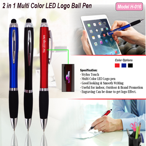 2 In 1 LED Ball Pen H-016