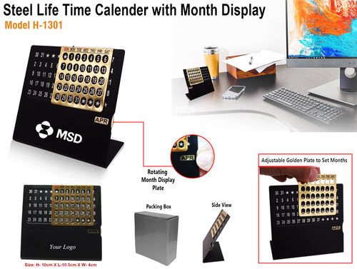 Steel Life Time Calender With Month Display H-1301