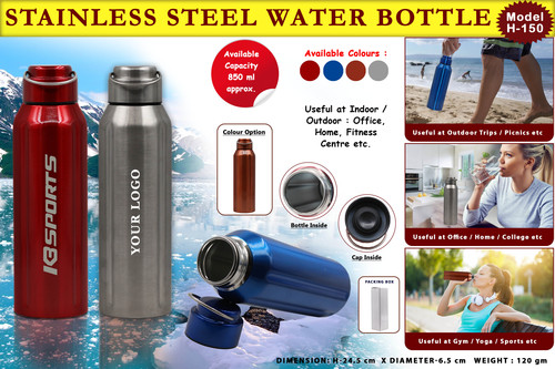 Steel Water Bottle 850 ml H-150
