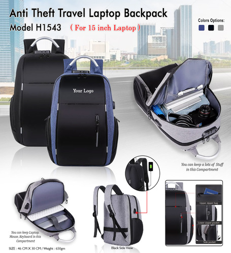 Anti Theft Laptop Backpack H-1543