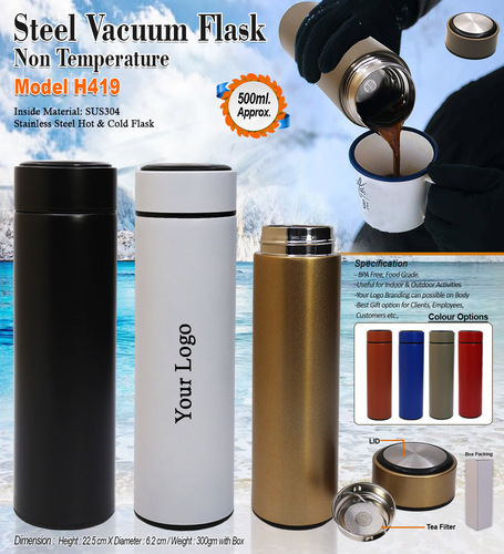 Hot & Cold Steel Water Bottle H-419