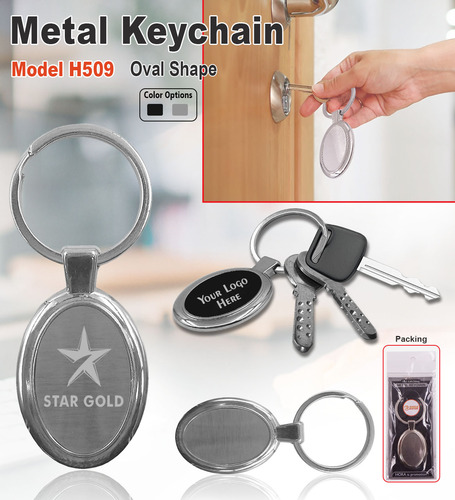 Oval shape Metal Keychain H-509