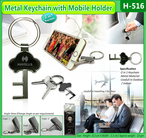 Metal keychain with Mobile Holder H-516