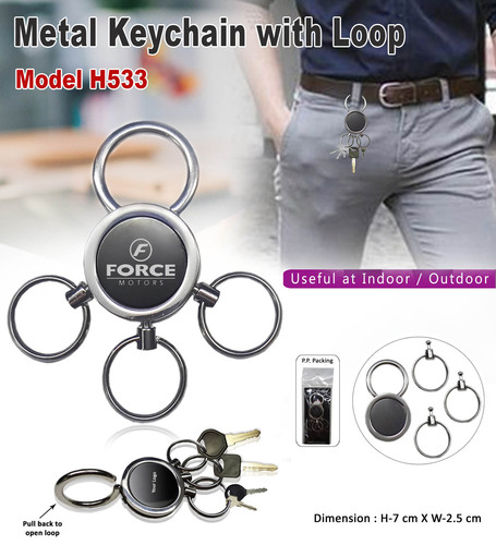 Metal Keychain With Loop H-533