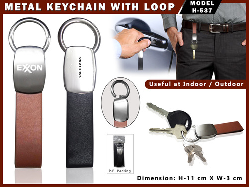 Metal Keychain With Loop H-537