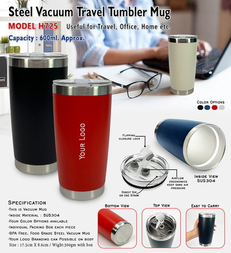 Steel Vacuum Tumbler Mug H-725