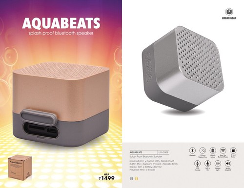Splash Proof Bluetooth Speaker - AQUA BEATS - UG-GS08