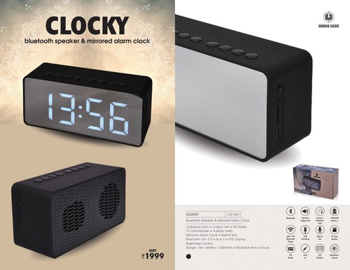 Bluetooth Speaker & Mirrored Alarm Clock - CLOCKY - UG-GS11