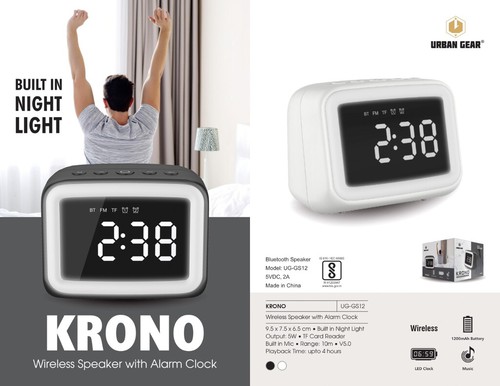 Krono Bluetooth Speaker With Alarm Clock UG-GS12