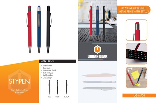 Premium Rubberized Metal Pens With Stylus - STYPEN - UG-MP08